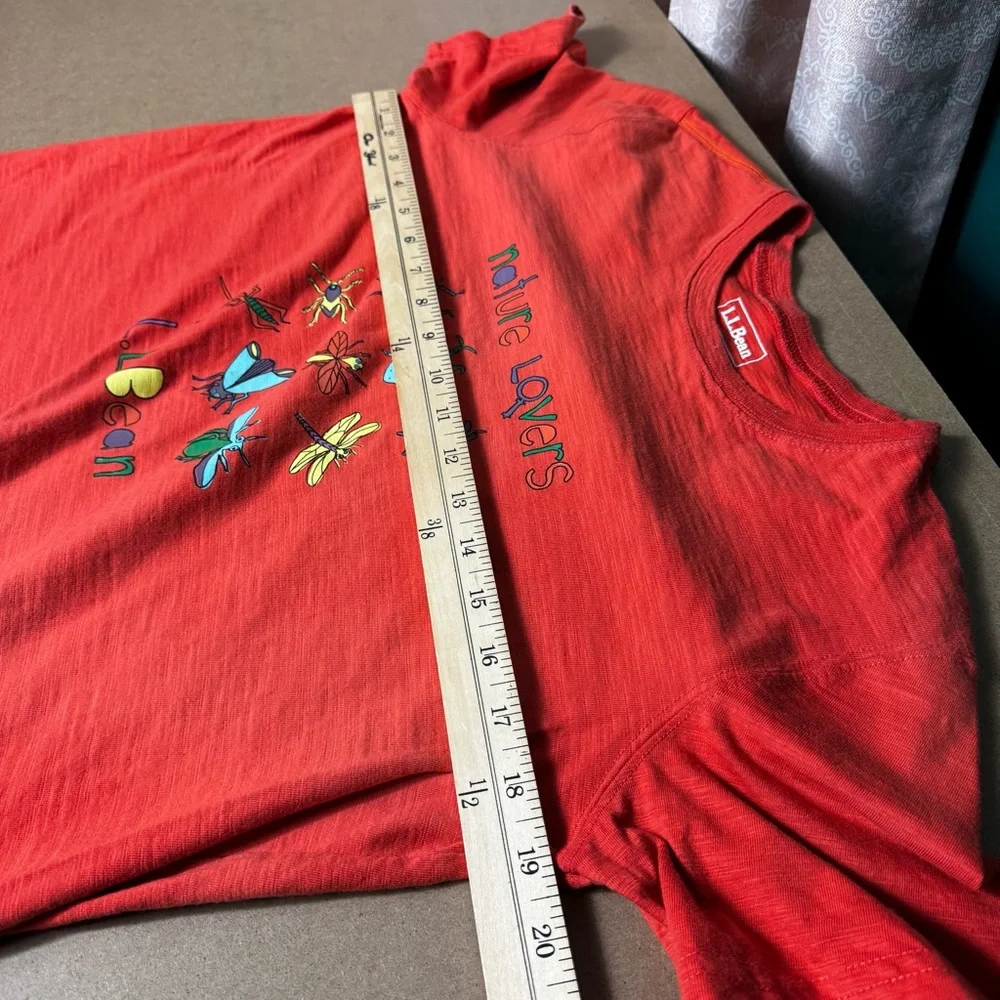 L.L. Bean Kids Orange Graphic Tee Nature Lovers Insects Sz Boys XL 18